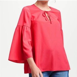 Boden Vibrant Red Bell Sleeve Blouse